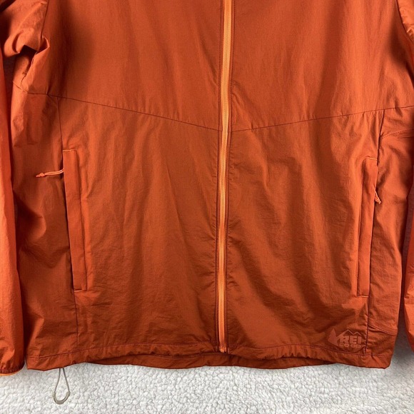 REI Women's Size M Orange Nylon Hooded Windbreaker Lightweight Jacket Shell - Picture 3 of 13